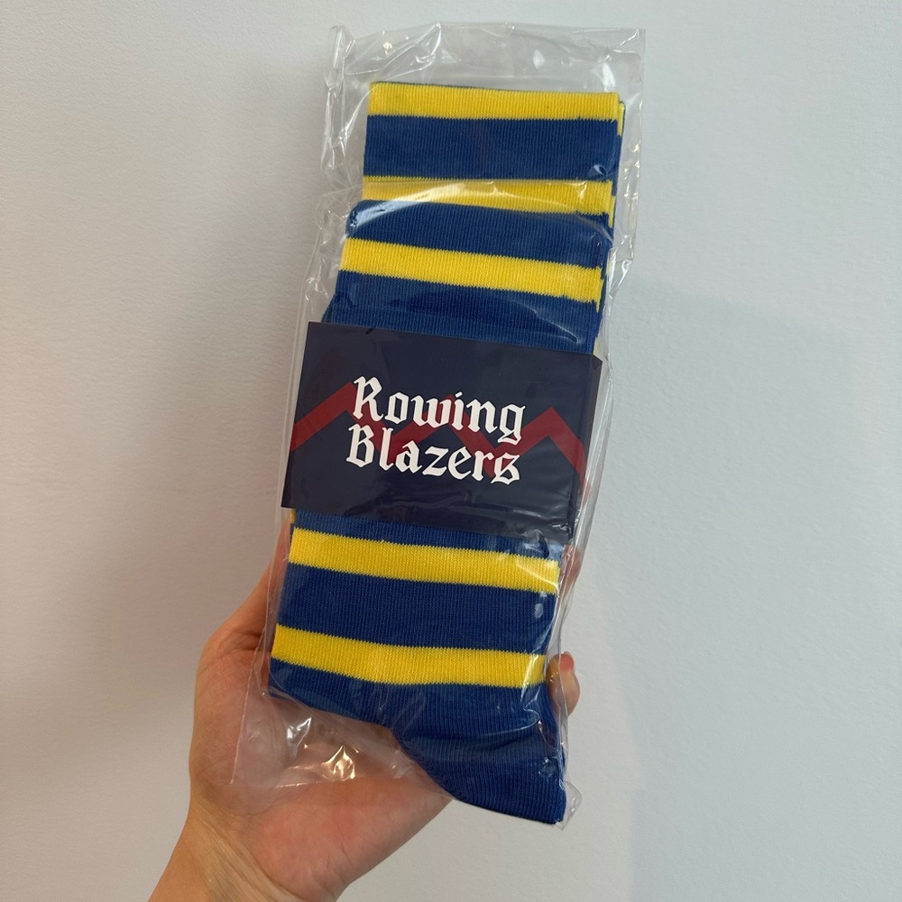 Rowing Blazers OVER-THE-KNEE SOCKS *Blue and Yellow* [NEW WITH TAGS]